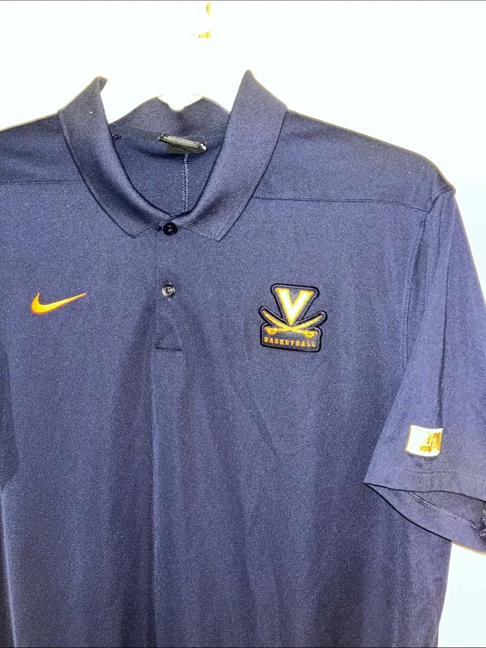March madness Nike Dri Fit UVA Virginia Cavaliers ELITE model golf polo shirt L